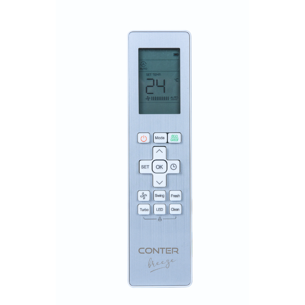 Aparat aer conditionat Conter Breeze, 12000 BTU, Wi-Fi Control, inverter, Clasa A++, functii Self cleaning, Follow me, Sleep mode, alb