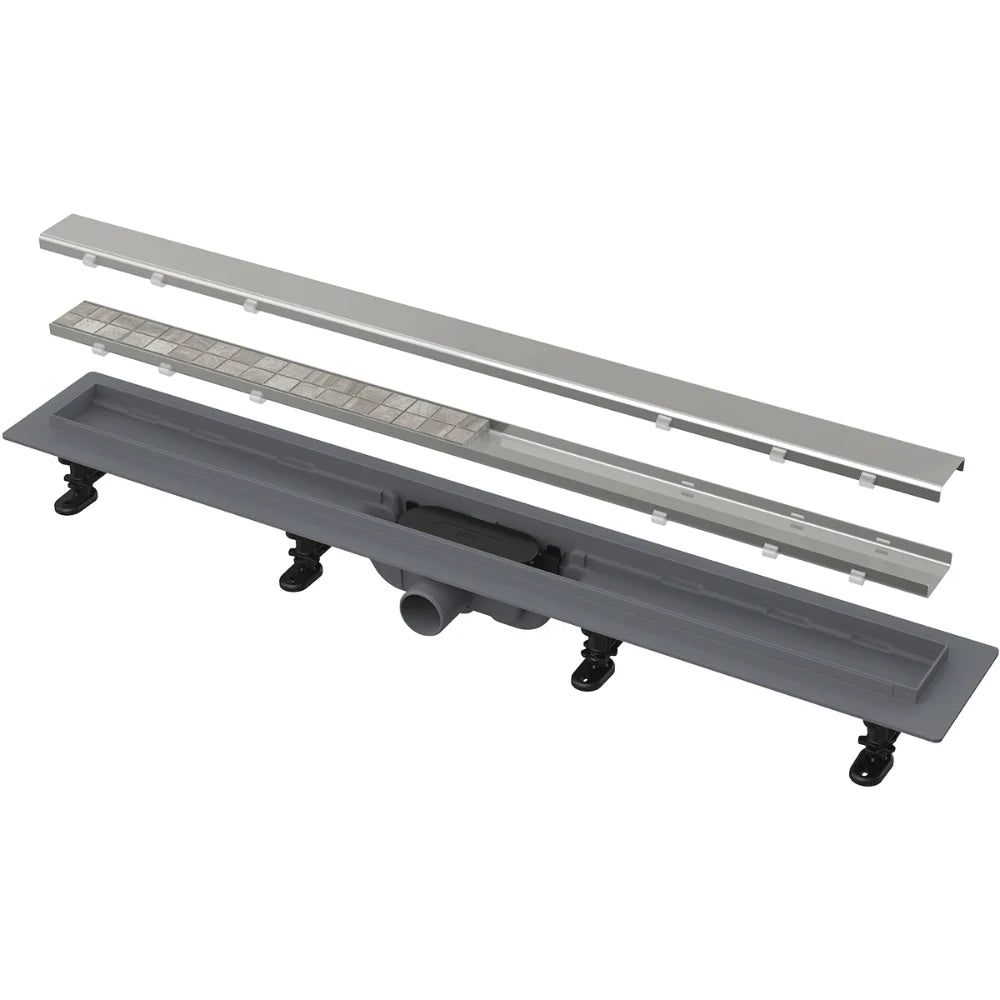Rigola de dus Alca APZ19-650, gratar cu 2 fete, inox/plastic, 65 cm