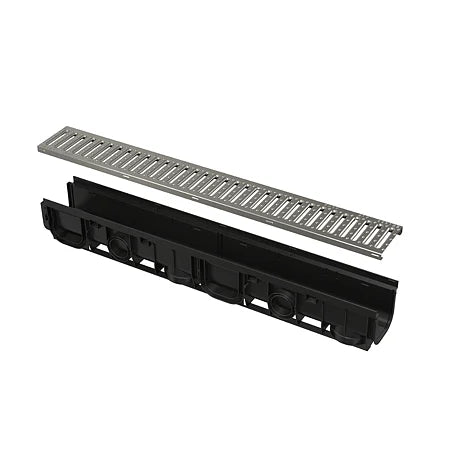 Rigola exterior Alca AVZ102-R102, rama plastic, gratar galvanizat, clasaA15, 100 cm